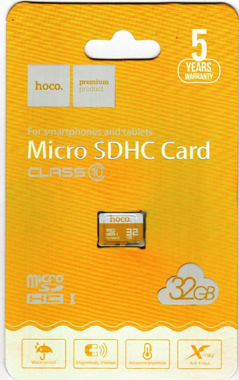 Micro SDHC карта памяти Hoco 32GB Class 10 (без адаптера) USB 3.0 - фото 1 - id-p53895097