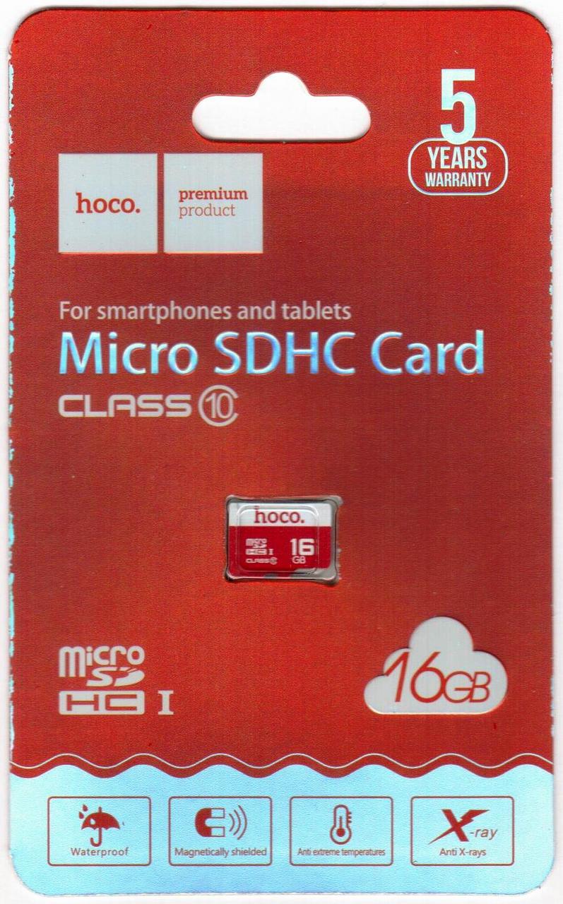 Micro SDHC карта памяти Hoco 16GB Class 10 (без адаптера) USB 3.0 - фото 1 - id-p53895098