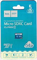 Micro SDXC карта памяти Hoco 64GB Class 10 (без адаптера) USB 3.0