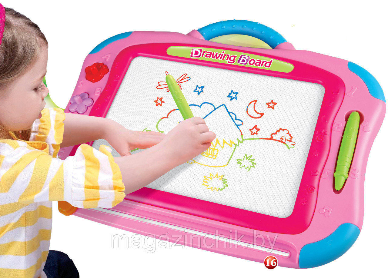 Игрушка развивающая Доска для рисования розовая 628-55 - фото 2 - id-p87273902