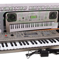 MQ 807 USB Детский синтезатор, пианино с микрофоном, от сети, 54 клавиши, электронная клавиатура