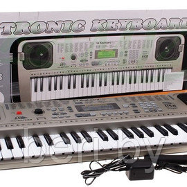 MQ 807 USB Детский синтезатор, пианино с микрофоном, от сети, 54 клавиши, электронная клавиатура - фото 1 - id-p62525206