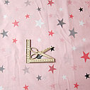 Ткань Бязь 100% Хлопок "Звезды медвежьи на розовом", фото 2