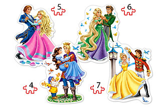 Балл принцесс. Пазл 4в1 Castorland 4,5,6,7 элементов, фото 2