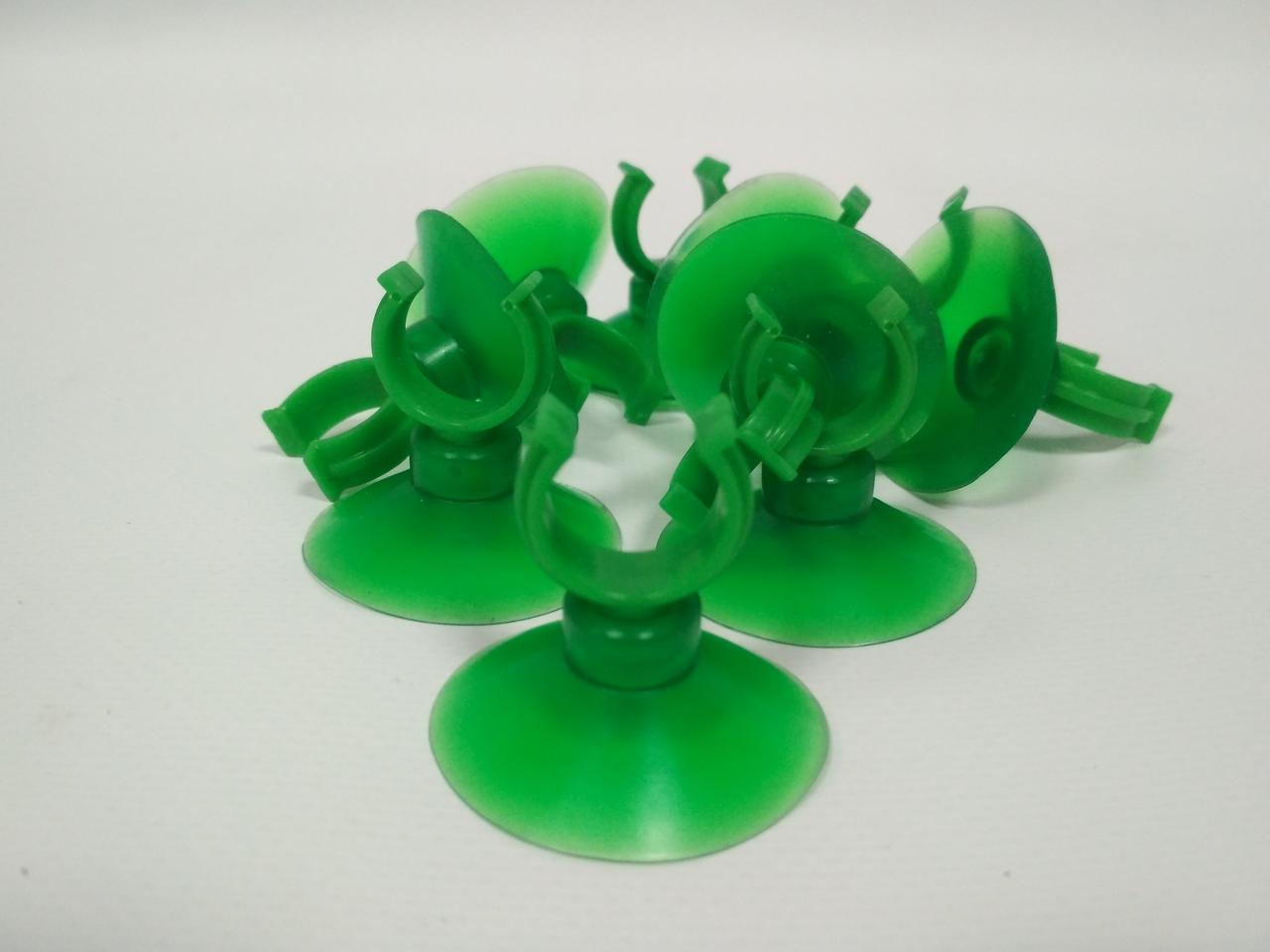 D30 Присоска силиконовая крепления(зеленое)D=30мм, пластиковое полукольцо(зеленое) D=8мм