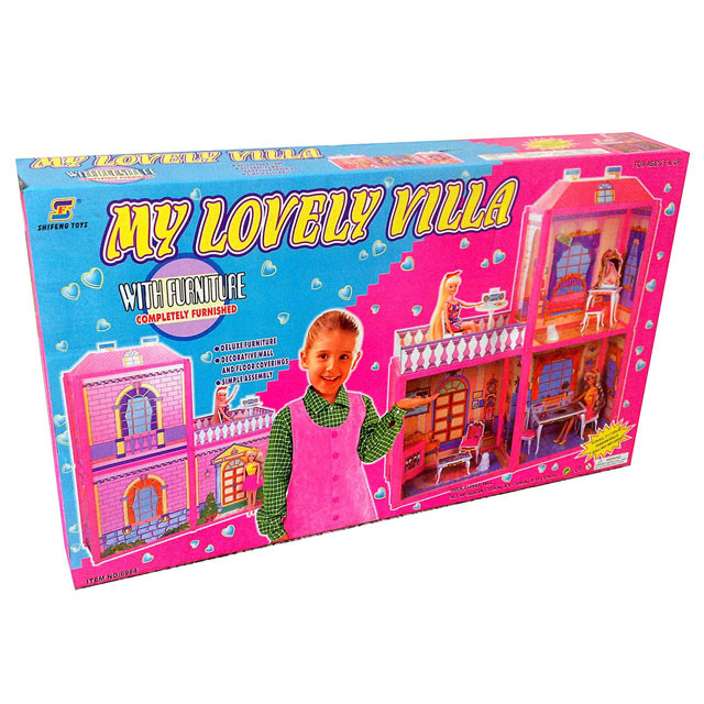 Домик для кукол типа Барби My Lovely Villa 6984 с мебелью - фото 2 - id-p87313879