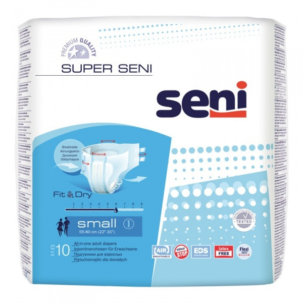 Подгузники дышащие для взрослых SUPER SENI SMALL 10 шт. - фото 1 - id-p77118113