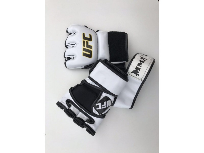 Перчатки бои без правил D109/110 leather white/black