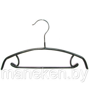 Металлические вешалки-плечики для одежды (обрезиненные-силиконовые), черные - фото 1 - id-p87363342