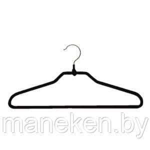 Металлические вешалки-плечики для одежды (обрезиненные-силиконовые), черные - фото 1 - id-p87366527