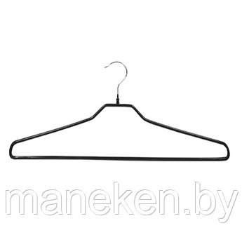 Металлические вешалки-плечики для одежды (обрезиненные-силиконовые), черные
