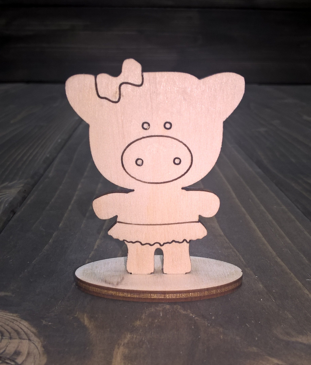 Заготовка Мини "Свинка с бантиком" на подставке - фото 1 - id-p87375015