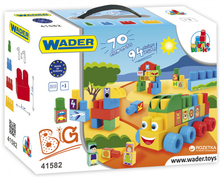 Конструктор Wader Middle Blocks Большой 70 элементов (41582)