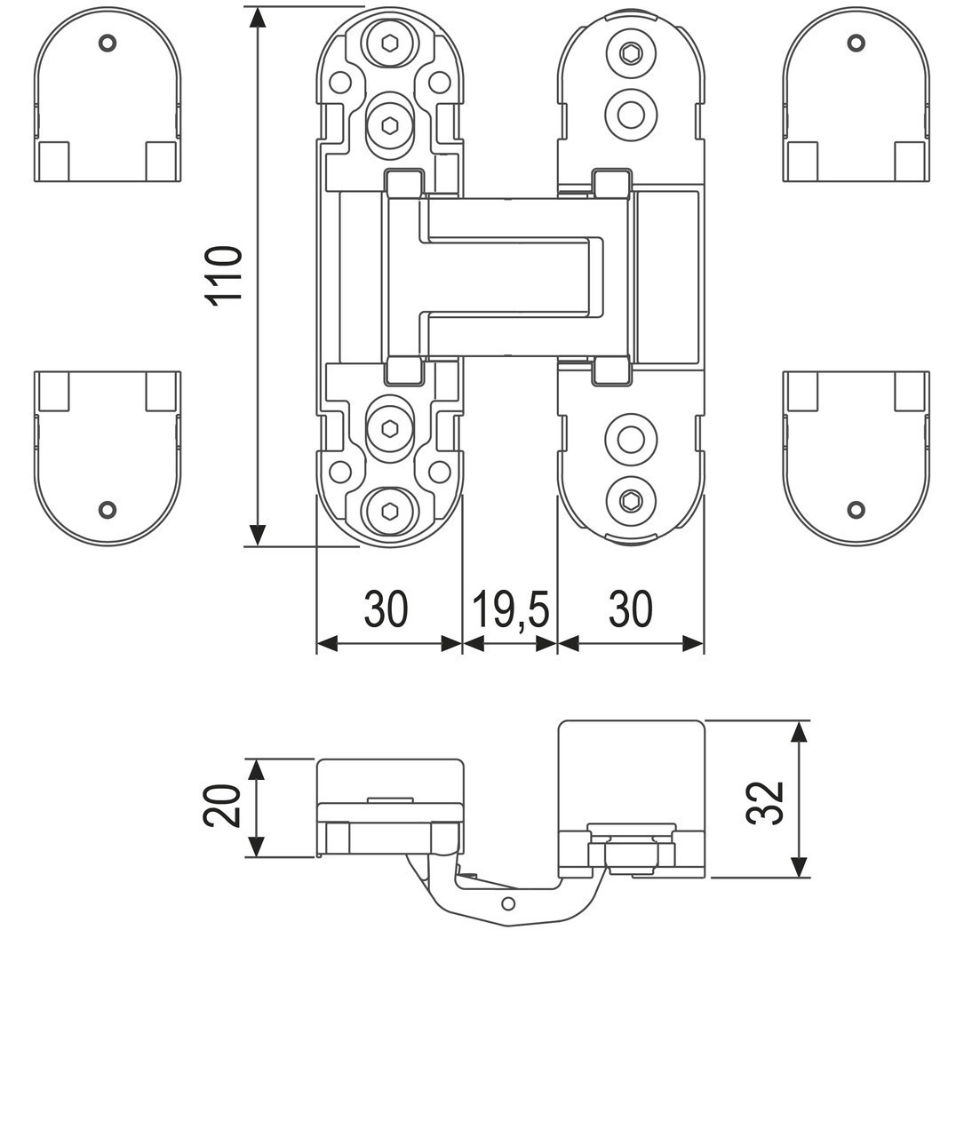 Скрытые петли AGB Eclipse 2.0 бронза - фото 2 - id-p87488592