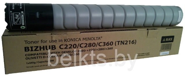 Тонер-картридж для Konica Minolta Bizhub C220/280/360 TN216K/TN319K Black (Tomoegawa)