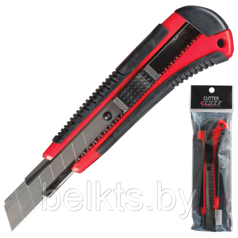 LACO Нож С18 черный/красный 18мм включает 2 запасных лезвия, арт. 2609040000