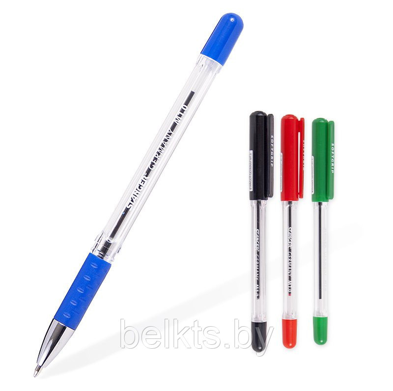 STANGER Ручка шариковая M1, резиновая вставка, синяя, арт. 1800030007