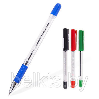 STANGER Ручка шариковая M1, резиновая вставка, синяя, арт. 1800030007