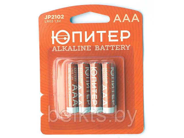 Батарейка AAA LR03 1,5V alkaline 4шт. ЮПИТЕР (JP2102)