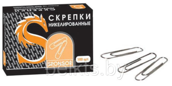 Скрепка никелированная, 25мм. SPONSOR, арт. S25C