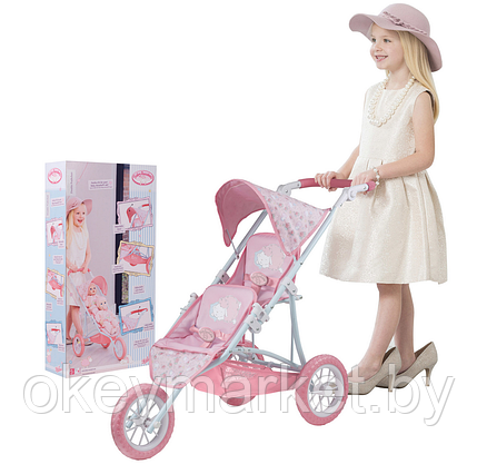 Коляска для кукол Baby Annabell трехколесная для двойни 1423481, фото 3