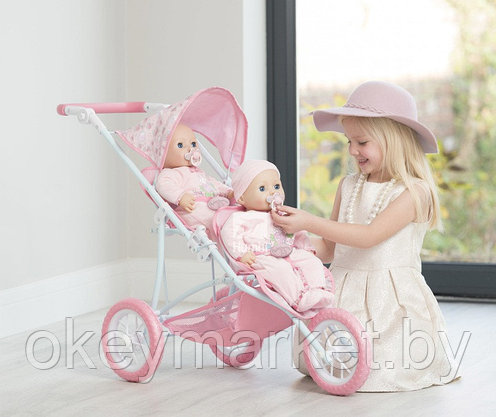 Коляска для кукол Baby Annabell трехколесная для двойни 1423481, фото 3