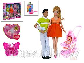 Кукла 8088 DEFA с мужем и ребенком, набор кукол "Семья"