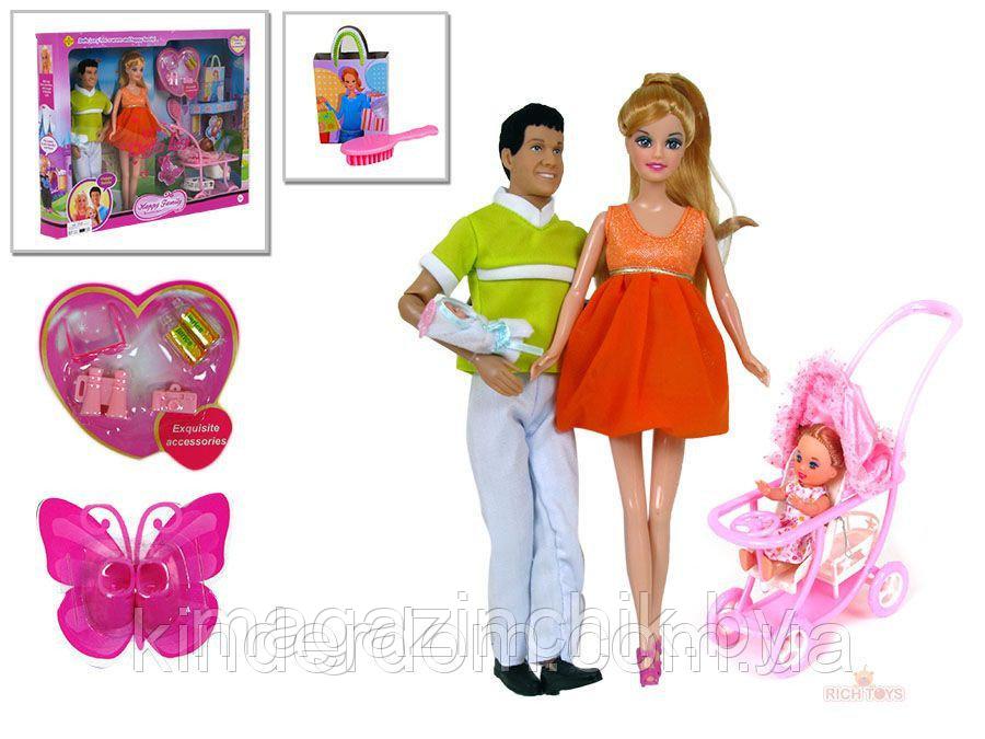 Кукла 8088 DEFA с мужем и ребенком, набор кукол "Семья" - фото 1 - id-p87240502