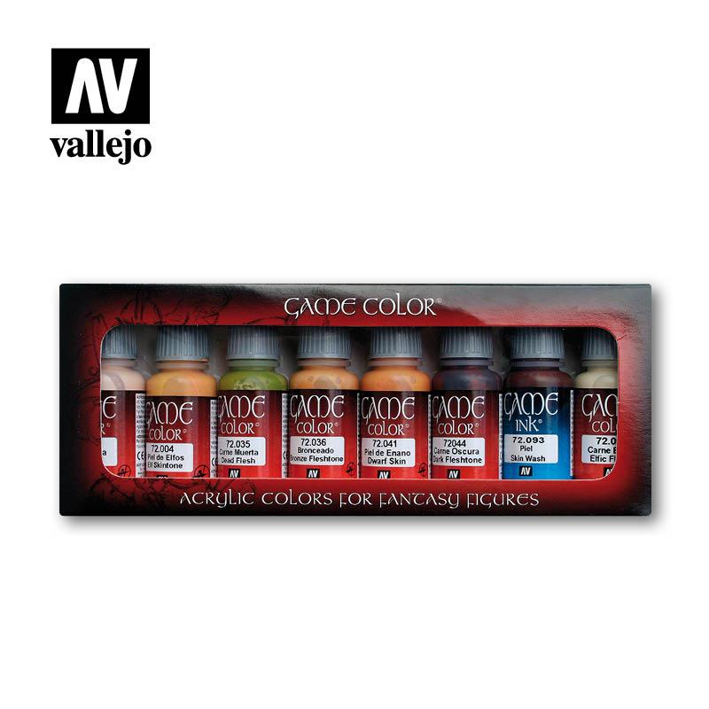 Набор акриловых красок для миниатюр Skintones, 8х17мл, Vallejo