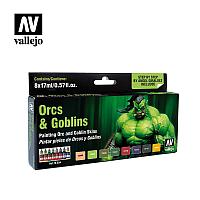 Набор акриловых красок для фэнтези минитюр ORCS & GOBLINS, 8х17мл, Vallejo