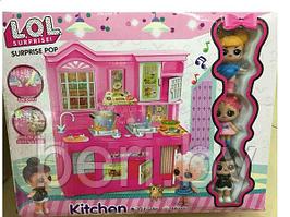 Игровой набор ЛОЛ "Кухня" 3 куклы, 588-17, kitchen LOL, свет, звук