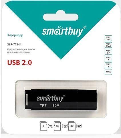 Картридер (cardreader) Smartbuy черный (SBR-715-K) - фото 2 - id-p87647030