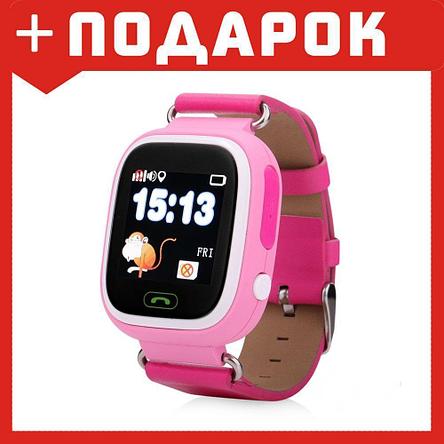 Детские умные часы-телефон Smart baby watch Q80 розовый, фото 2