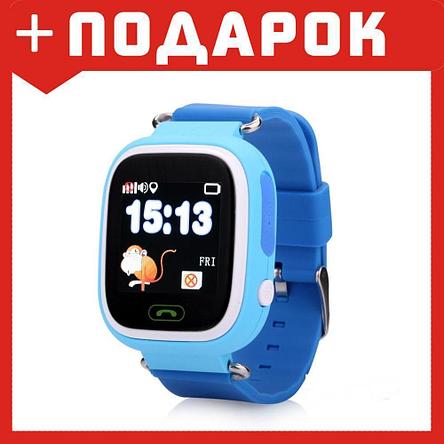 Детские умные часы-телефон Smart baby watch Q80 голубой, фото 2