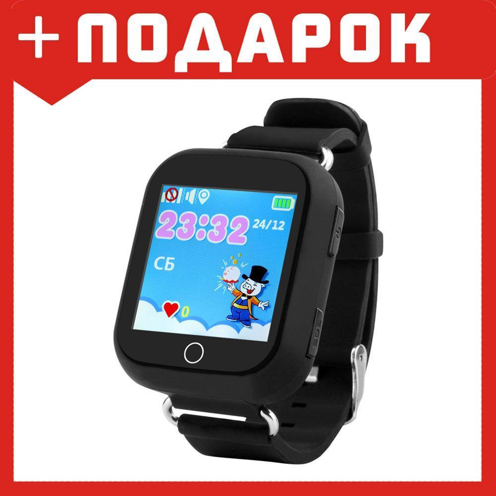 Умные (смарт) часы с GPS для детей Wonlex Q90 черный