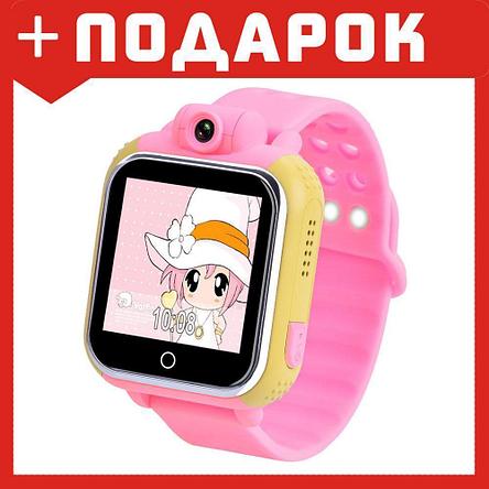 Детские умные часы-телефон Smart baby watch Q100 розовый, фото 2