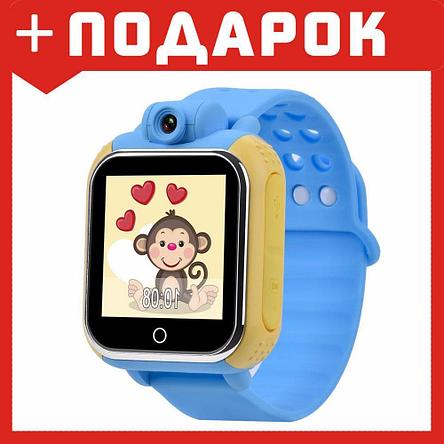 Умные (смарт) часы с GPS для детей Wonlex Q100 голубой, фото 2