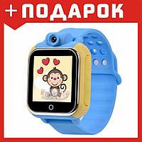 Детские умные часы-телефон Smart baby watch Q100 голубой