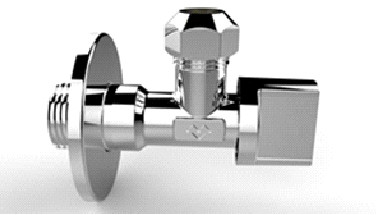 Хромированный угловой шаровый кран для подключения смесителя (с цангой) VERMEGA - фото 1 - id-p4301364