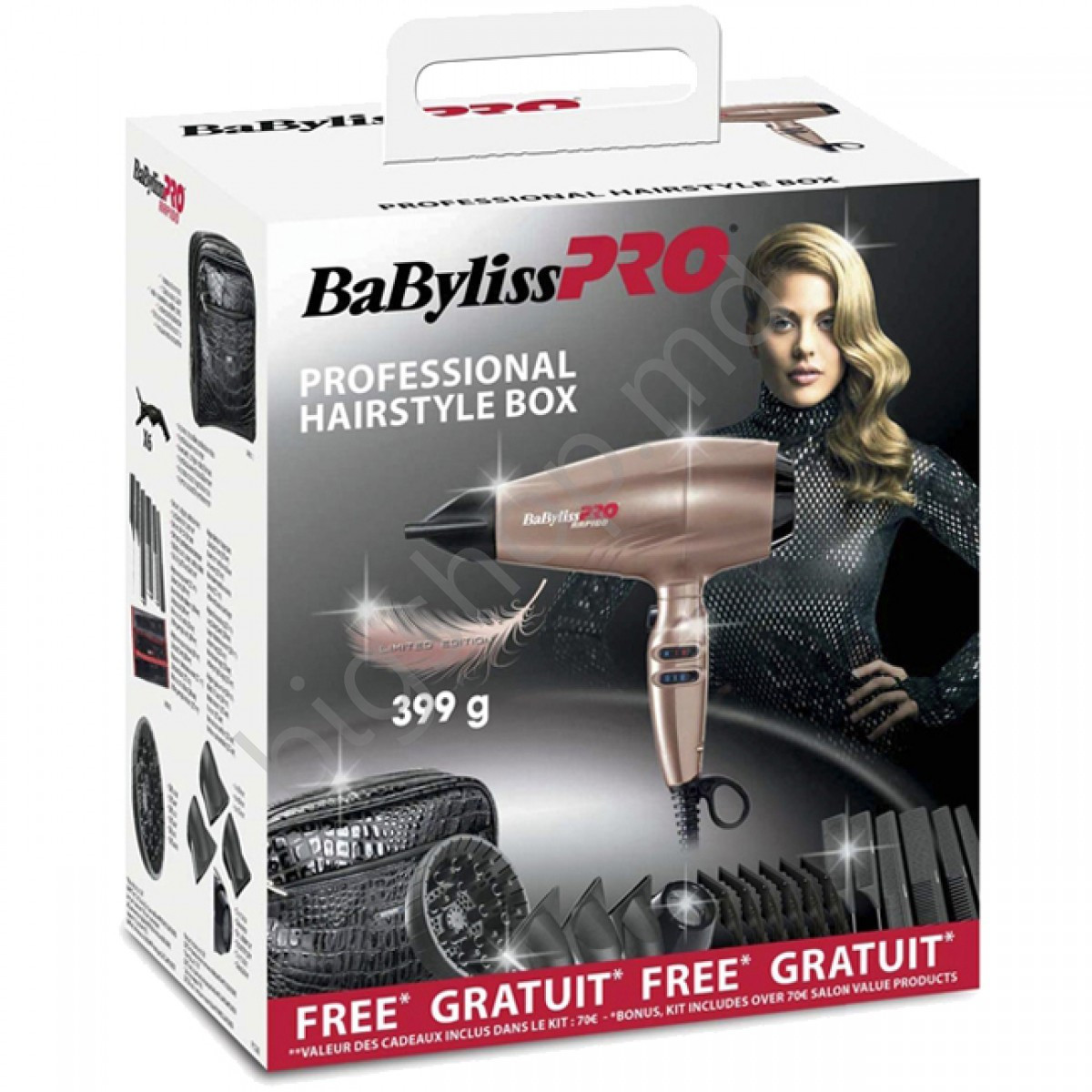 Набор BabylissPro HairStyle box (фен BaByliss PRO Rapido + чехол + расчески + зажимы + глушитель + диффузор)
