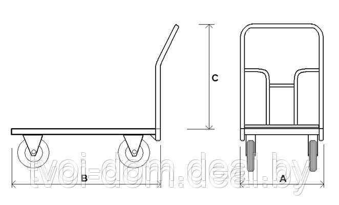 Тележка платформенная ТПР - фото 2 - id-p4304642
