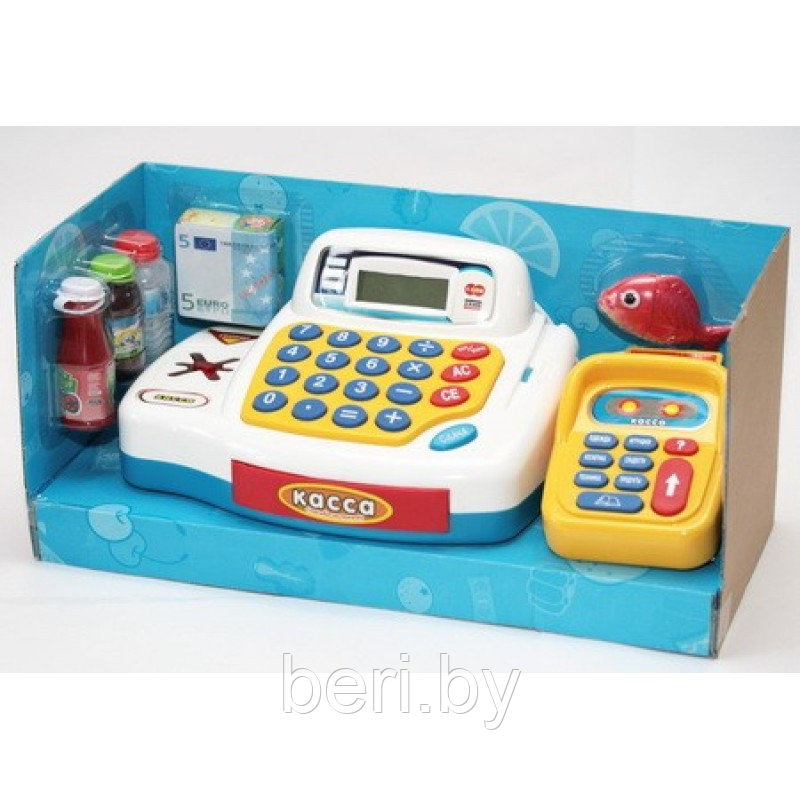 Касса детская 7020 "Мой магазин" сканер, калькулятор, деньги, продукты, звуковые эффекты, - фото 2 - id-p87762702