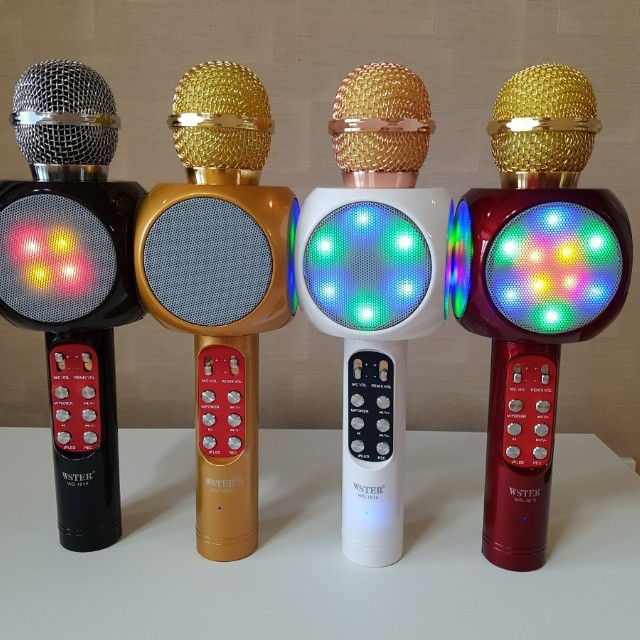 СУПЕР КАЧЕСТВО Беспроводной караоке-микрофон с колонкой WSTER WS-1816 (FM,usb,карта памяти,ф-ция записи,AUX)