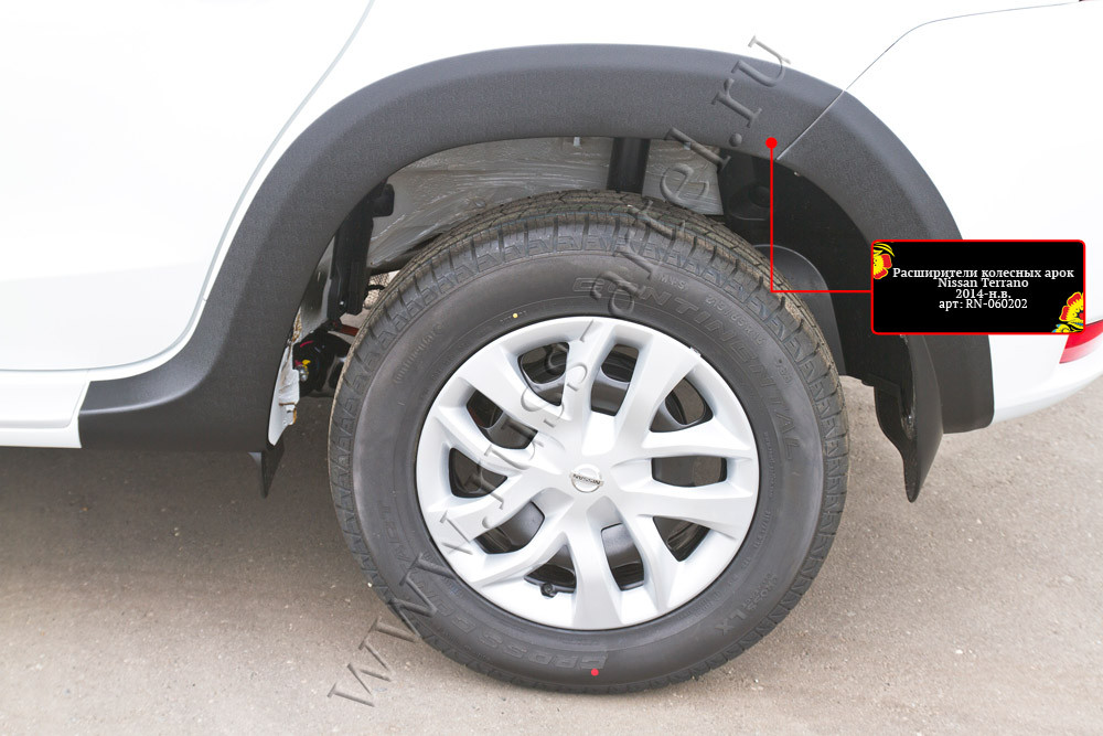 Расширители колесных арок Nissan Terrano 2014-2015 - фото 6 - id-p87818344