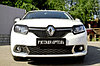 Накладки на передние фары (реснички) Renault Sandero 2014-2017 (II дорестайлинг), фото 6