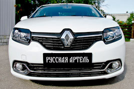 Накладки на передние фары (реснички) Renault Logan 2014-2017 (II дорестайлинг) - фото 6 - id-p87818798