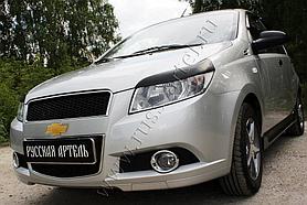 Накладки на передние фары (Реснички) Chevrolet Aveo Хэтчбек 5 дв. 2008-2012