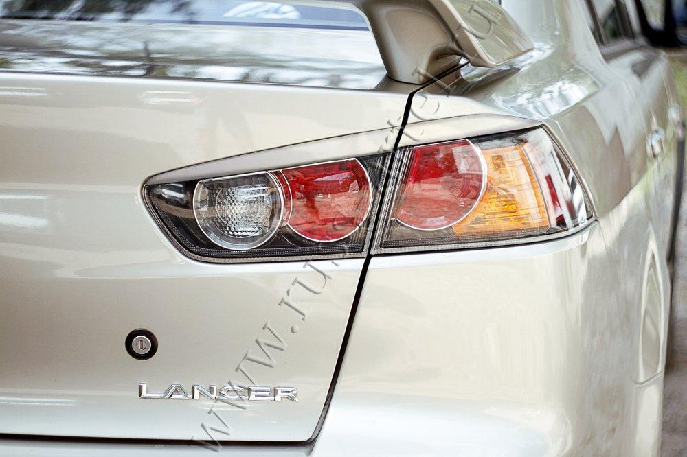 Накладки на задние фонари (реснички) Mitsubishi Lancer X 2015- - фото 1 - id-p87818830