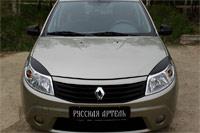 Накладки на передние фары (Реснички) Renault Sandero 2009-2013 - фото 4 - id-p87818839