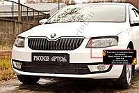 Накладки на передние фары (реснички) Skoda Octavia A7 2014-2017 (III дорестайлинг)